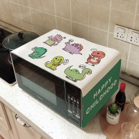 棉麻微波炉罩格兰仕美的格力防尘防油套盖布烤箱罩盖|恐龙 60*170cm双开门冰箱通用