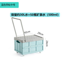 后备箱车载储物箱整理车内置物神器拉杆可折叠装书收纳盒学生书箱|带轮中号车载收纳箱蓝色 车载收纳箱