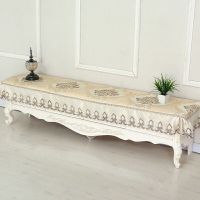 电视柜罩台布桌布罩电视机盖布防尘罩布艺鞋柜盖布罩长方形盖布|火焰--咖色 电视柜35--220