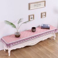 电视柜罩台布桌布罩电视机盖布防尘罩布艺鞋柜盖布罩长方形盖布|吉祥如意--红色 茶几尺寸80--130