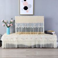 液晶电视机罩挂式壁挂防尘曲面32寸42寸50寸55寸防尘|(魔术贴款)十里桃花-米白 电视柜罩长160*宽40高40cm