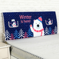 韩版夹棉公主床头罩卡通床头防尘罩简约现代布艺床头套花色可选|小熊 1.8米