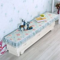 电视柜罩台布桌布罩电视机盖布防尘罩布艺鞋柜盖布罩长方形盖布|夹棉防滑花语绿色 电视柜40--240