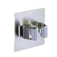 304不锈钢挂钩扫把拖把架拖把夹子免打孔神器拖布夹子卡扣架钩贴|9*9加大面板[灰色两个装]