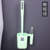 卫生间无死角马桶刷套装清洁刷长柄塑料洁厕刷洗厕所刷子厕所刷子|橄榄绿(套装)