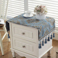 欧式床头柜盖巾棉麻电视柜布盖布防尘罩桌布|莱茵床头柜布(含纯色吊穗在内) 45*120cm(含每边10cm吊穗)