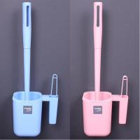 卫生间无死角马桶刷套装清洁刷长柄塑料洁厕刷洗厕所刷子厕所刷子|樱花粉+沧海蓝(2个装)