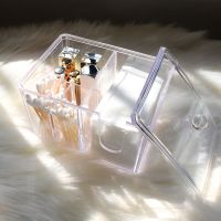 防尘亚克力化妆棉海绵化妆品收纳盒棉签小盒有盖子梳妆台桌面棉片