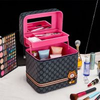 新款化妆包大容量多功能化妆品收纳包双层便携手提化妆箱收纳盒品