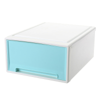 透明抽屉式收纳箱衣物整理箱衣服收纳柜内衣塑料|蓝色破损包换新(原料) 49L48*45*22.5CM1个装巨无霸