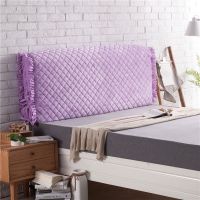 欧式全包床头罩床头套防尘罩皮床木床软包保护套弹力加厚布艺靠背|A-水晶绒床头罩--浅紫 1.5米床头罩