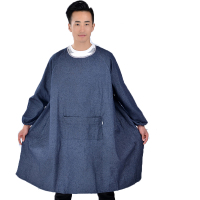 搬运工人反穿罩衣牛仔围裙大褂劳保服加肥加大成人工作服印字