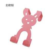 卡通兔门后挂钩创意铁艺钩子无痕免钉挂衣钩卧室门挂钩厨房毛巾架|北欧粉6个