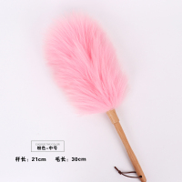 静电柔软羊毛掸子家用除尘加厚加密不掉毛车用清洁用具鸡毛扫灰|粉红色中号
