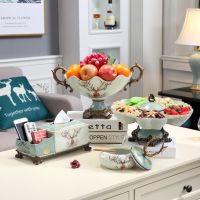 欧式多功能纸巾盒装饰北欧抽纸盒创意家用客厅茶几遥控器收纳美式|撞色(G013+XZ014+Z003