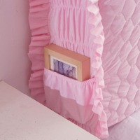 定做水晶绒夹棉加棉加厚床头罩软包欧式靠背套1.8m防尘罩床头套|粉色-水晶绒-侧面松紧 2.1m-全包-适用厚8cm以上