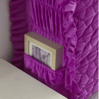 定做水晶绒夹棉加棉加厚床头罩软包欧式靠背套1.8m防尘罩床头套|紫色-水晶绒-侧面松紧 1.5m-全包-适用厚8cm以上