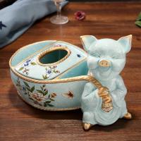 抽纸盒欧式纸巾客厅简约可爱家用纸抽茶几纸巾盒卧室桌面收纳摆件|波兰猪袋纸巾盒