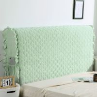 定做水晶绒夹棉加棉加厚床头罩软包欧式靠背套1.8m防尘罩床头套|草绿-水晶绒-侧面松紧 1.2m-全包-适用8cm以上