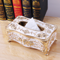 一个高档奢华纸巾盒 手工镶钻uv工艺镀金吸铁石开启不掉色。|金白