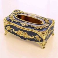 一个高档奢华纸巾盒 手工镶钻uv工艺镀金吸铁石开启不掉色。|金黑