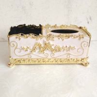一个高档奢华纸巾盒 手工镶钻uv工艺镀金吸铁石开启不掉色。|欧式多功能金白