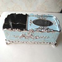 一个高档奢华纸巾盒 手工镶钻uv工艺镀金吸铁石开启不掉色。|欧式多功能银兰