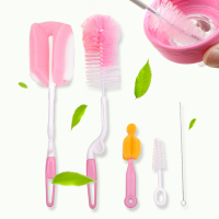 5件套清洁杯刷奶瓶刷婴儿奶嘴清洁洗奶瓶刷宝宝海绵清洗器刷子|奶瓶刷5件套颜色随机