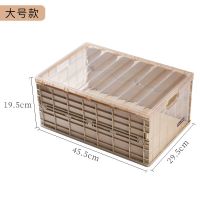 折叠收纳箱塑料学生书箱教室宿舍办公神器书籍零食车载整理箱透明|卡其色-大号[教材书籍衣物化妆品]