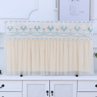 电视机罩防尘罩55英寸 开机不取液晶电视布盖布65寸 挂式电视机套|湖蓝色瑶蓝色花蕊 52英寸