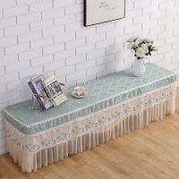 电视柜罩防尘罩电视柜盖巾盖布布艺蕾丝中国风长方形台布防尘套|绿如意 260长*40宽*40高