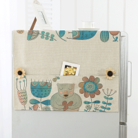 大双开门冰箱罩布艺简约对开门冰箱盖布防水田园四开门冰箱防尘罩|熊仔 对开门大冰箱(70*170)