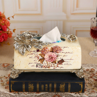 欧式多功能纸巾盒餐巾盒实用客厅茶几遥控器钥匙手机收纳盒摆件|纸巾盒大02