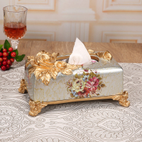 欧式多功能纸巾盒餐巾盒实用客厅茶几遥控器钥匙手机收纳盒摆件|纸巾盒大04