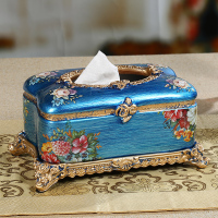 欧式多功能纸巾盒餐巾盒实用客厅茶几遥控器钥匙手机收纳盒摆件|纸巾盒大08