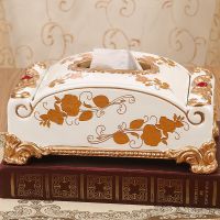 欧式多功能纸巾盒餐巾盒实用客厅茶几遥控器钥匙手机收纳盒摆件|纸巾盒大03