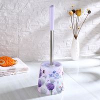 角卫生间清洁马桶刷洗厕所长柄软毛刷子套装带底座|蒲公英