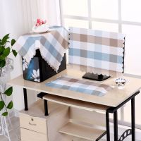 电脑罩棉麻布艺液晶电脑防尘罩显示器盖巾台式电脑套|英伦格 （17寸-22寸电脑罩）六件套