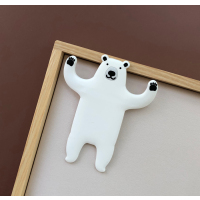 小鱼家 日本创意动物挂钩软胶无痕粘钩熊猫狗狗萌宠|(无痕粘钩)北极熊
