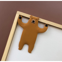 小鱼家 日本创意动物挂钩软胶无痕粘钩熊猫狗狗萌宠|（无痕粘钩）棕熊