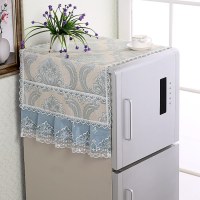 欧式冰箱盖布防尘罩冰箱巾对双单开门冰箱罩洗衣机套万能多用盖巾|天蓝色淡雅蓝 单开冰箱巾/洗衣机:侧55*135