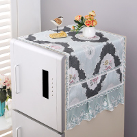 欧式冰箱盖布防尘罩冰箱巾对双单开门冰箱罩洗衣机套万能多用盖巾|巴黎玫瑰绿 单开冰箱巾/洗衣机:侧50*135