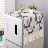 欧式冰箱盖布防尘罩冰箱巾对双单开门冰箱罩洗衣机套万能多用盖巾|巴黎玫瑰黄 微波炉、烤箱罩无兜通用:35*95