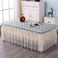 客厅茶几桌布餐桌台布床头柜防尘罩子蕾丝多用盖巾布艺茶几套欧式|绿如意加腰美人沙款 130*65*40