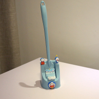 可爱公仔弯曲手柄马桶刷清洁刷套装卫生间长柄洗厕所的刷子洁厕刷|蓝色机器猫