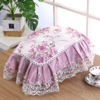 田园椭圆形电饭锅罩多功能欧式盖巾布艺蕾丝电饭煲家用盖布防尘罩|月下牡丹-紫色