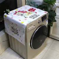 棉麻布艺防尘防水上开滚筒洗衣机罩床头柜盖布冰箱微波炉万能盖巾|独角爱心26 55*140cm(洗衣机/单门冰箱)