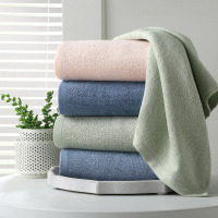 竹之锦 毛巾家纺 6条装竹纤维吸水大毛巾洗脸毛巾 粉*2/灰蓝*2/灰绿*2 95g/条 34×72cm