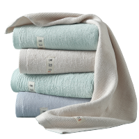 竹之锦 毛巾 竹纤维条纹吸水大毛巾3条装 亲肤柔软 加厚美容巾 绿/紫/咖 34*72cm