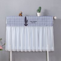 暖气片罩布艺家用遮挡防尘套防熏黑简约装饰老式铸铁熏帘全包盖布|灰格仙人掌 160*70cm